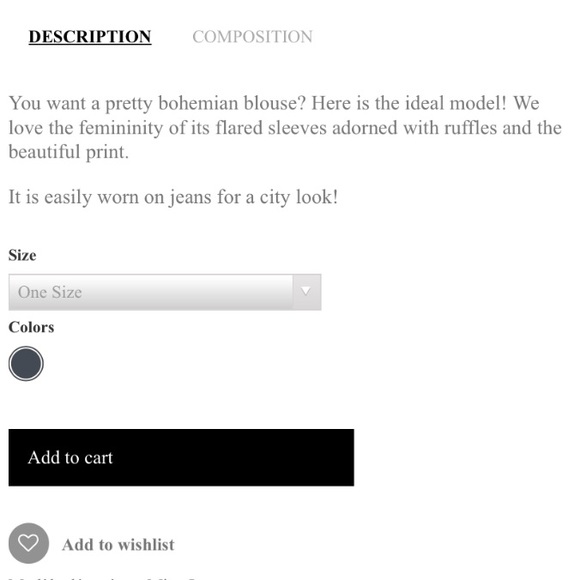 MISS JUNE**Bohemian Floral Blouse**$170 One Size - Picture 5 of 5